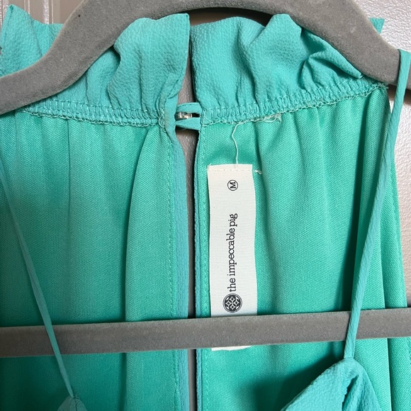 Impeccable Pig Teal Blue Mini Dress M - Picture 2 of 3